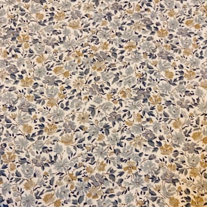 A Discontinued Liberty Tana Lawn 13” x 9”  fabric Grey and Blue ‘Hannah Rose’