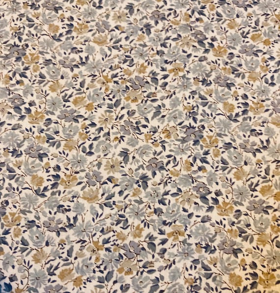 A Discontinued Liberty Tana Lawn 13” x 9”  fabric Grey and Blue ‘Hannah Rose’