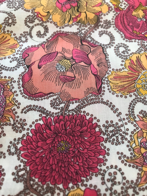 Discontinued Orange Lucy Daisy Liberty Tana Lawn 13”x 9”