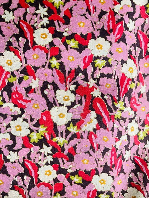 A Beautiful Pink and Red ‘Primrose Path’ Liberty Tana Lawn 13”x 9” Crafting Patchwork
