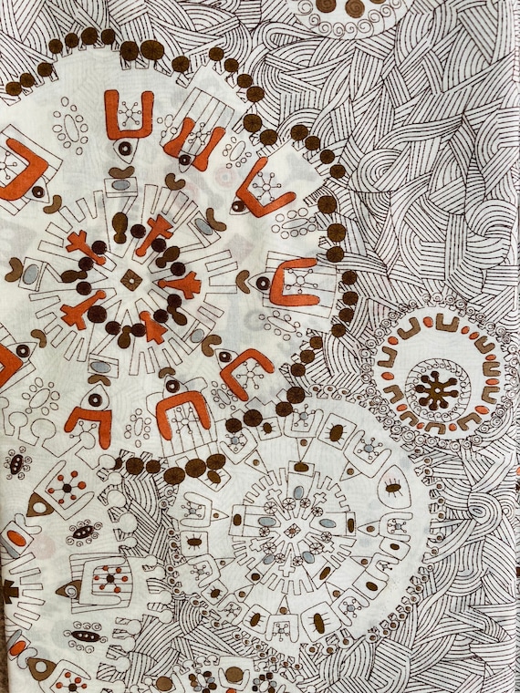 A lovely, Rare, Brown, ‘Ed Leigh’ Novelty Liberty Tana Lawn 13”x 9”
