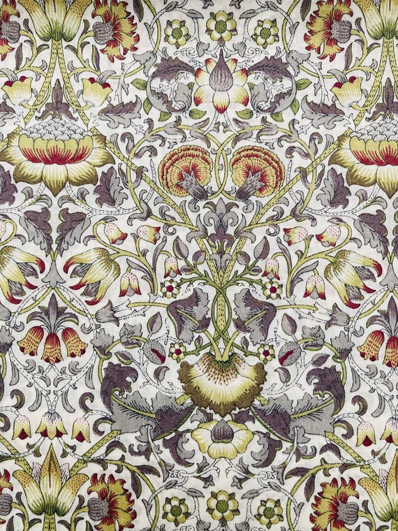 Liberty Tana Lawn 13”x 9” A Lovely Green and Tan, William Morris design called ‘Lodden’