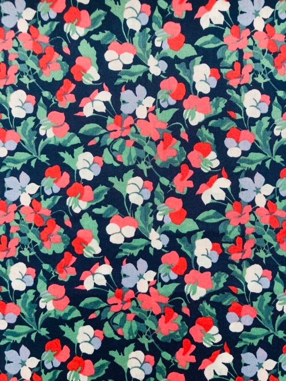 A Lovely Liberty Tana Lawn Discontinued Red and Black ‘Sarah’ 13”x 9”.