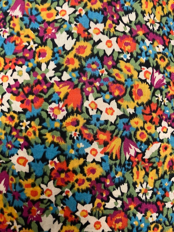 Liberty Tana Lawn Vintage blue, orange and Gold ‘Alice Victoria’ 13”x 9” fabric.