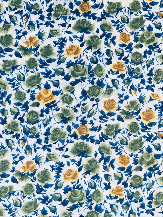 A Beautiful Green and Yellow ‘Ricardo’ Liberty Tana Lawn 13”x 9” Crafting Patchwork