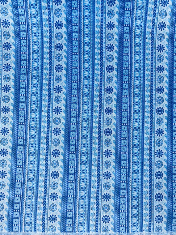 A Distinctive Blue And White ‘Shiv’ Liberty Tana Lawn 13”x 9” Crafting Patchwork