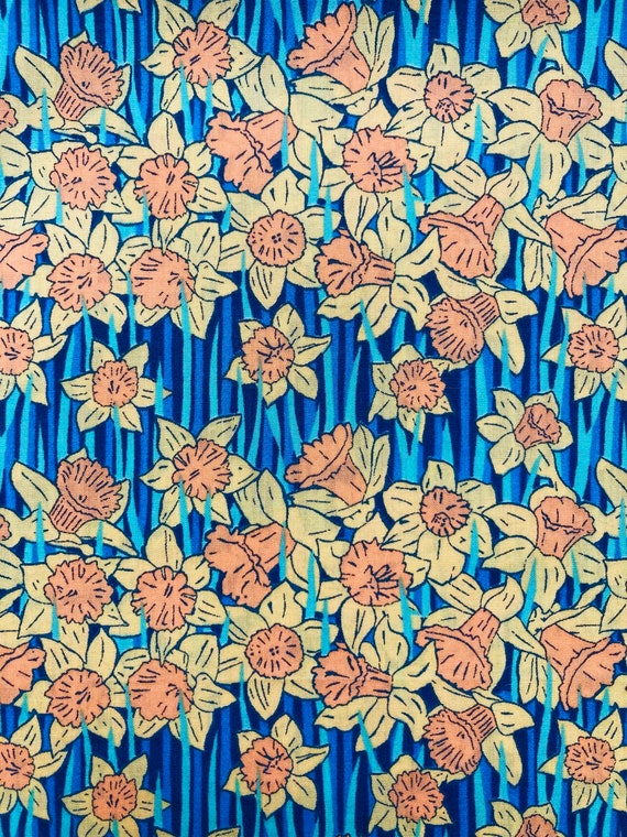 A Beautiful Rare colourway, Yellow and Green ‘Hubert’ Liberty Tana Lawn 13”x 9” Crafting Patchwork