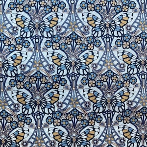 A Gorgeous Liberty Tana Lawn 13” x 9”  fabric Grey and Yellow ‘Morris Butterfly’. I offer international shipping.