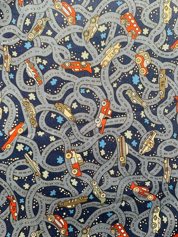 A fun novelty Grey and Orange ‘Hackney Road’ Liberty Tana Lawn 13”x 9”