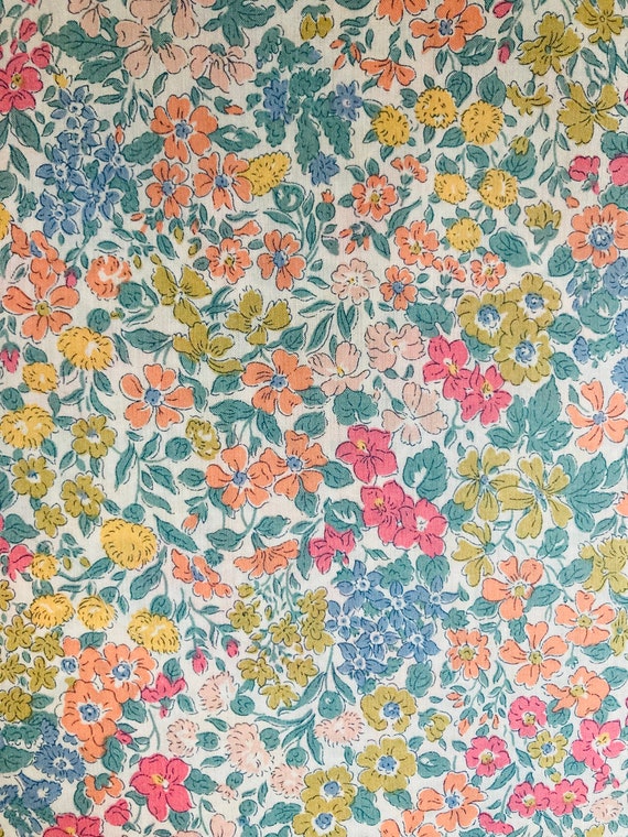 A Beautiful Pink and Orange ‘Joanna Louise’ Liberty Tana Lawn 13”x 9” Crafting Patchwork
