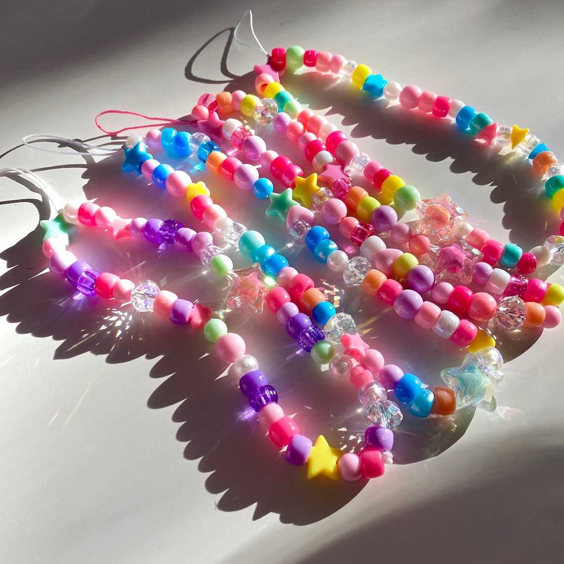 Beaded Phone Charm Strap Phone Charm Iphone Pony Bead Etsy