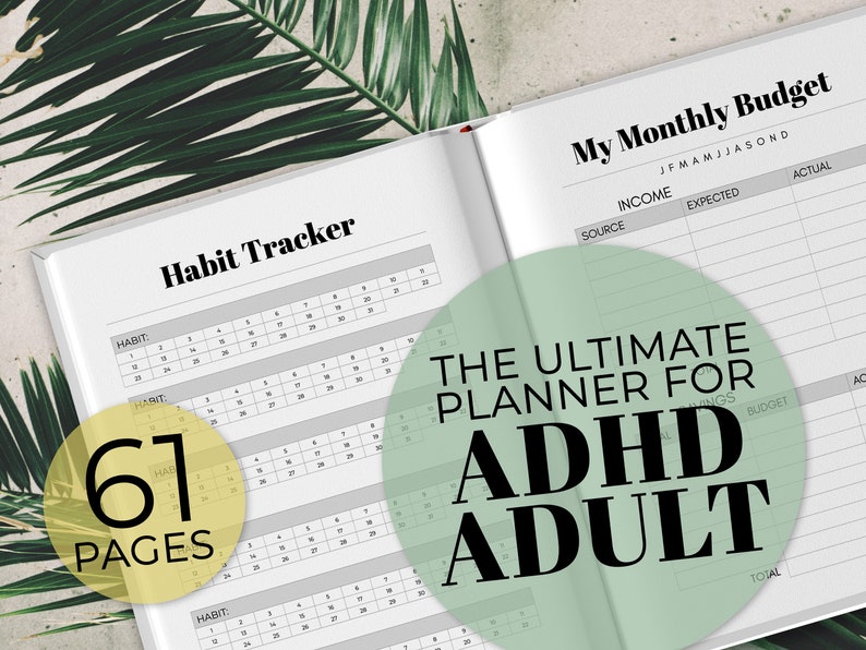 The Ultimate Adult ADHD Planner | 61 Pages | Magazine Font Edition | Instant Download PDF Printable | ADHD Journal 