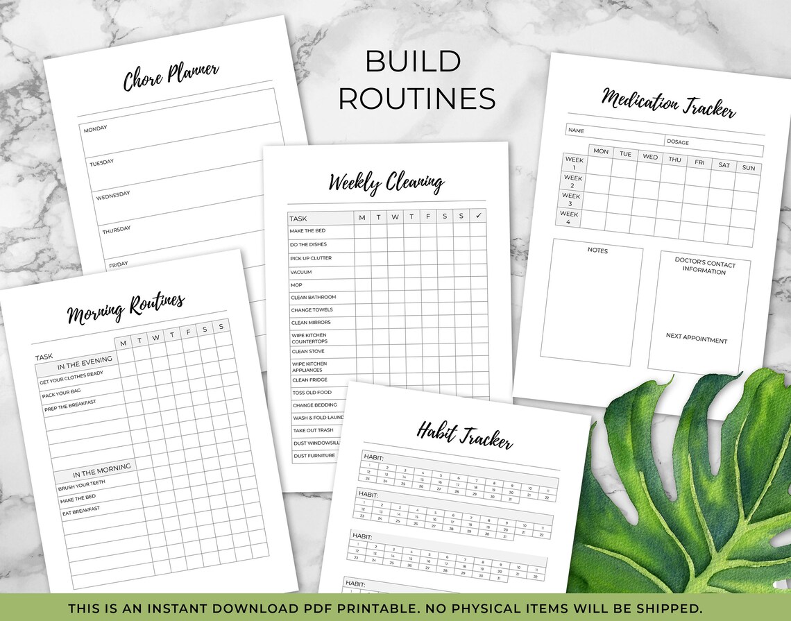 ADHD Planner for Adults 20 Pages Instant Download Etsy UK