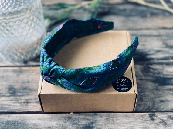 Colorful Patterned Headband, Fashion Colorful Ribbon Knotted Headband,ribbon Headband,original  main image 3