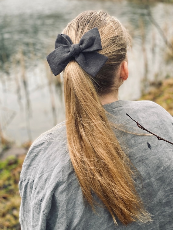 Messy Brown Knotted Ponytail Hair with Pink Ribbon