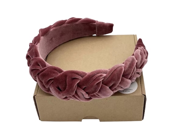Handmade Braided Velvet Headband: Old Rose, Spanish Style