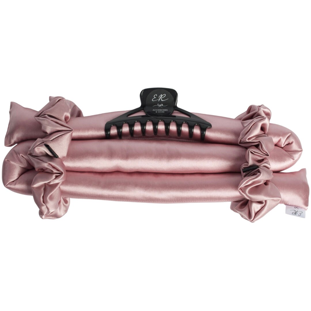 Curly Hair Heatless Curling Rod Set with Carry Bag - Plum Amazon.com : BLINKEEN Jumbo Heatless Hair Curler Set-Satin  main image 3