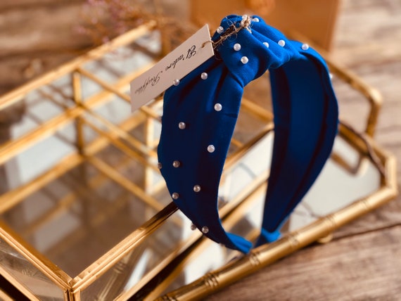 Fascia Per Capelli Con Nodo E Perle | Cerchietto Donna Con Strass | Accessorio Elegante Primavera Estate | Regalo