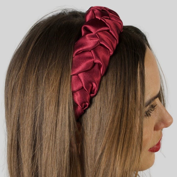 SATIN HAIR BAND BROAD MAROON SATIN HAIR BAND BROAD MAROON