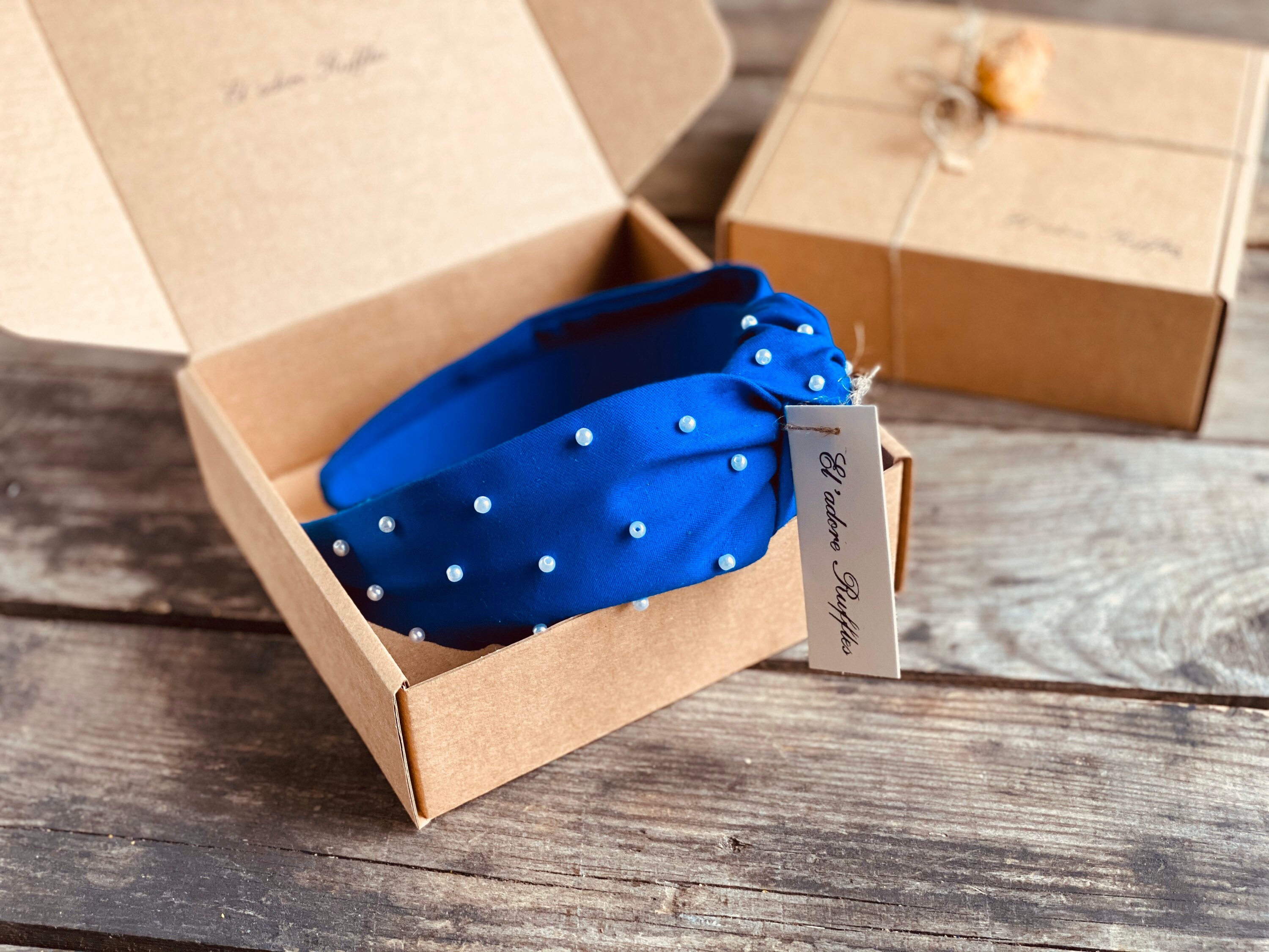 NINTHVEEN Damen Stirnband Mit Perlen & Strass | Geknotetes Haarband In Verschiedenen Farben