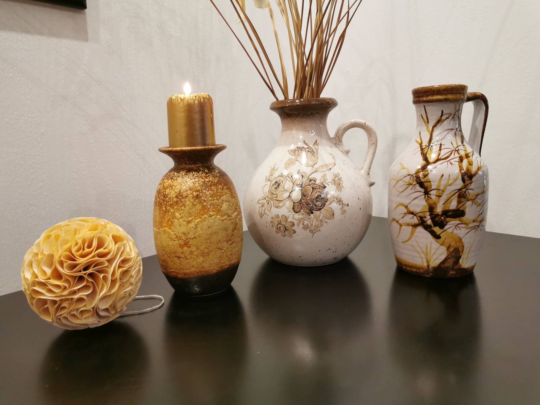 Trois Vases Scheurich Aux Couleurs de L'automne