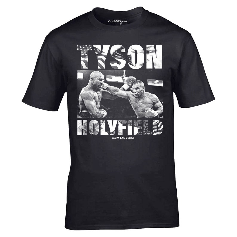 Tyson V Holyfield Fight Boxing Mens Graphic Tshirt Black Etsy