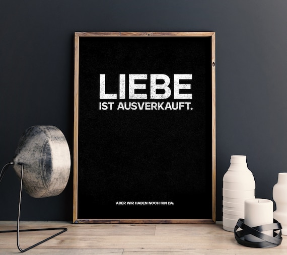 GIN Print Poster Spruch Liebe ist ausverkauft. Aber wir haben Etsy.de