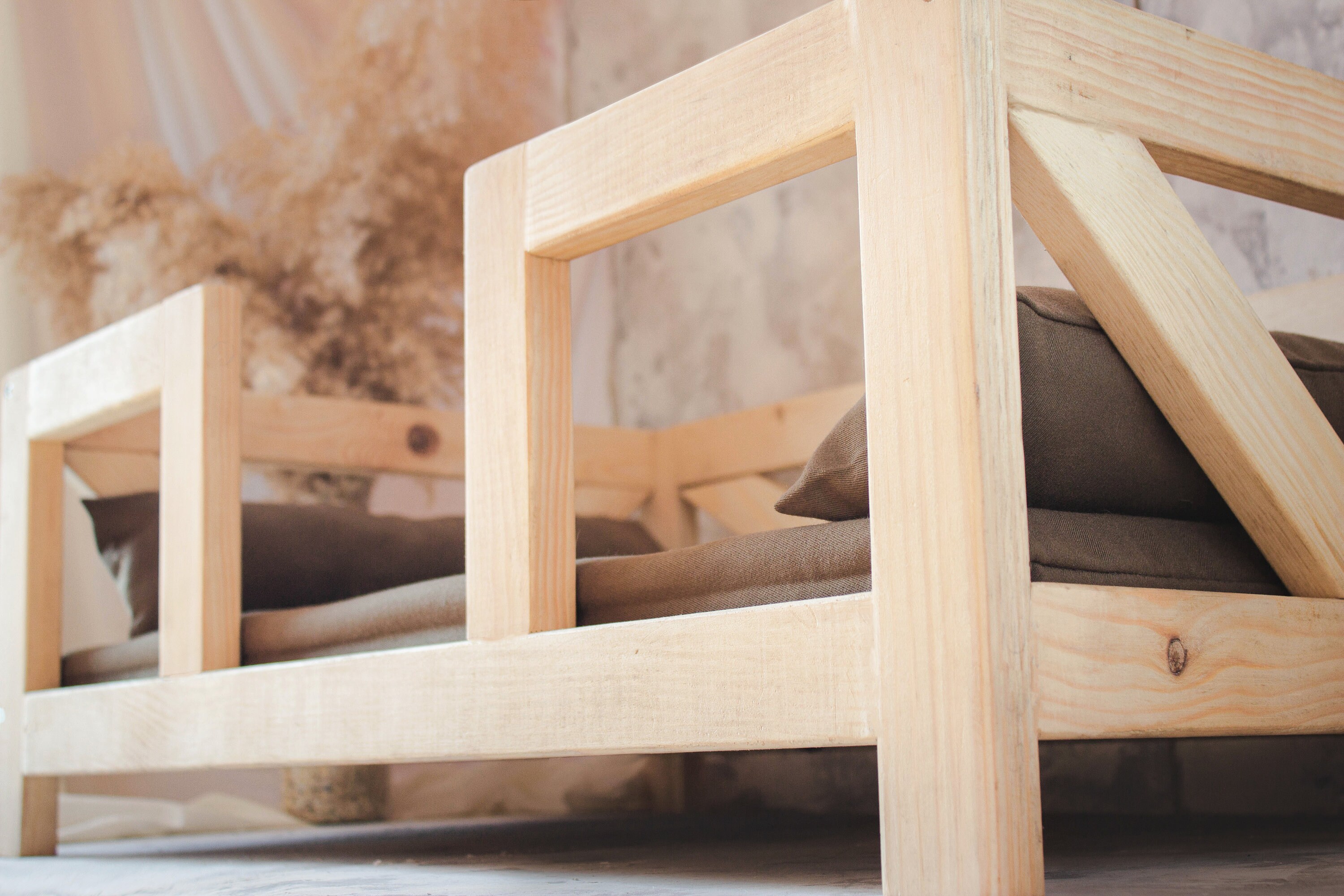 Comfortable wooden pet bed Wooden dog bed with mattress Custom Etsy