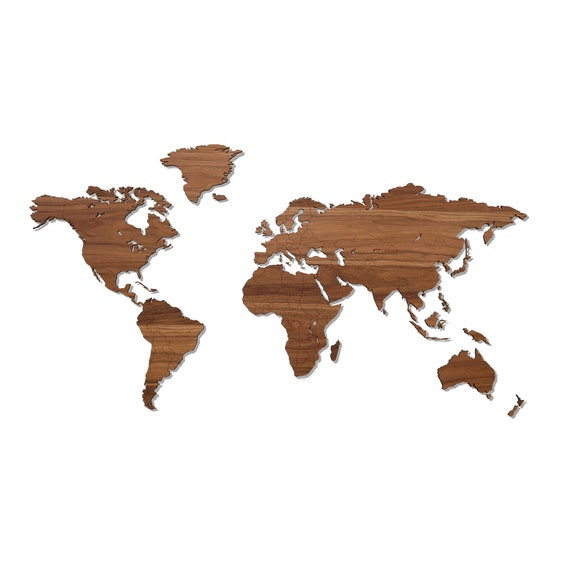 WALNUT, Wooden world map