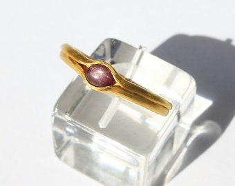 22karat solid gold ring with  Ruby star gemstone Handcrafted