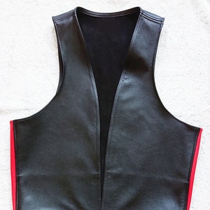 Leather Mens Waistcoat With Coloured stripe option and pocket