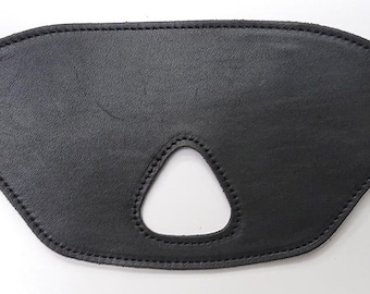 Leather Deluxe Half Face Open Nose Mask Blindfold