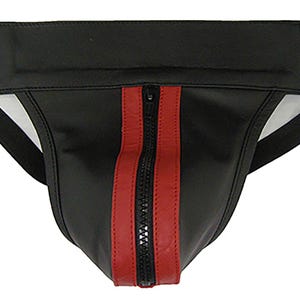 Męskie seksowne skórzane majtki typu jock strap zapinane z przodu na suwak Różne kolory Rozmiar od 26" do 50" - DOJRZAŁE