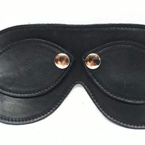 Leather Deluxe Snap Off Eye Mask Blindfold