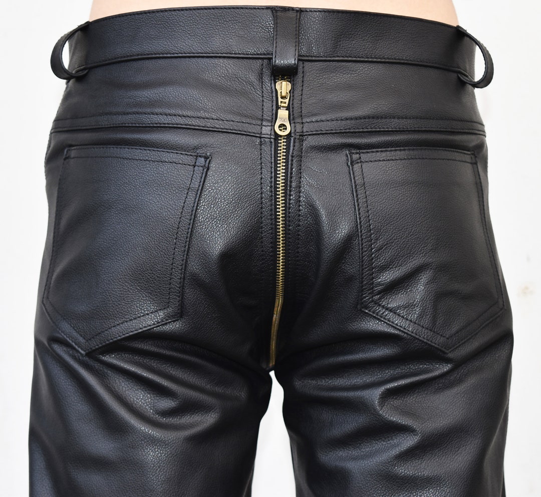 Best Seller Leather Zip Front Jeans REAR Zip 28 - 42 Waist