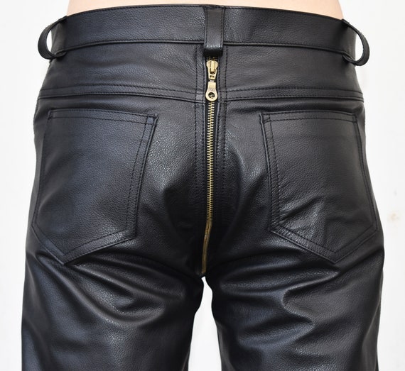 Best Seller Leather Zip Front Jeans REAR Zip 28 - 42 Waist