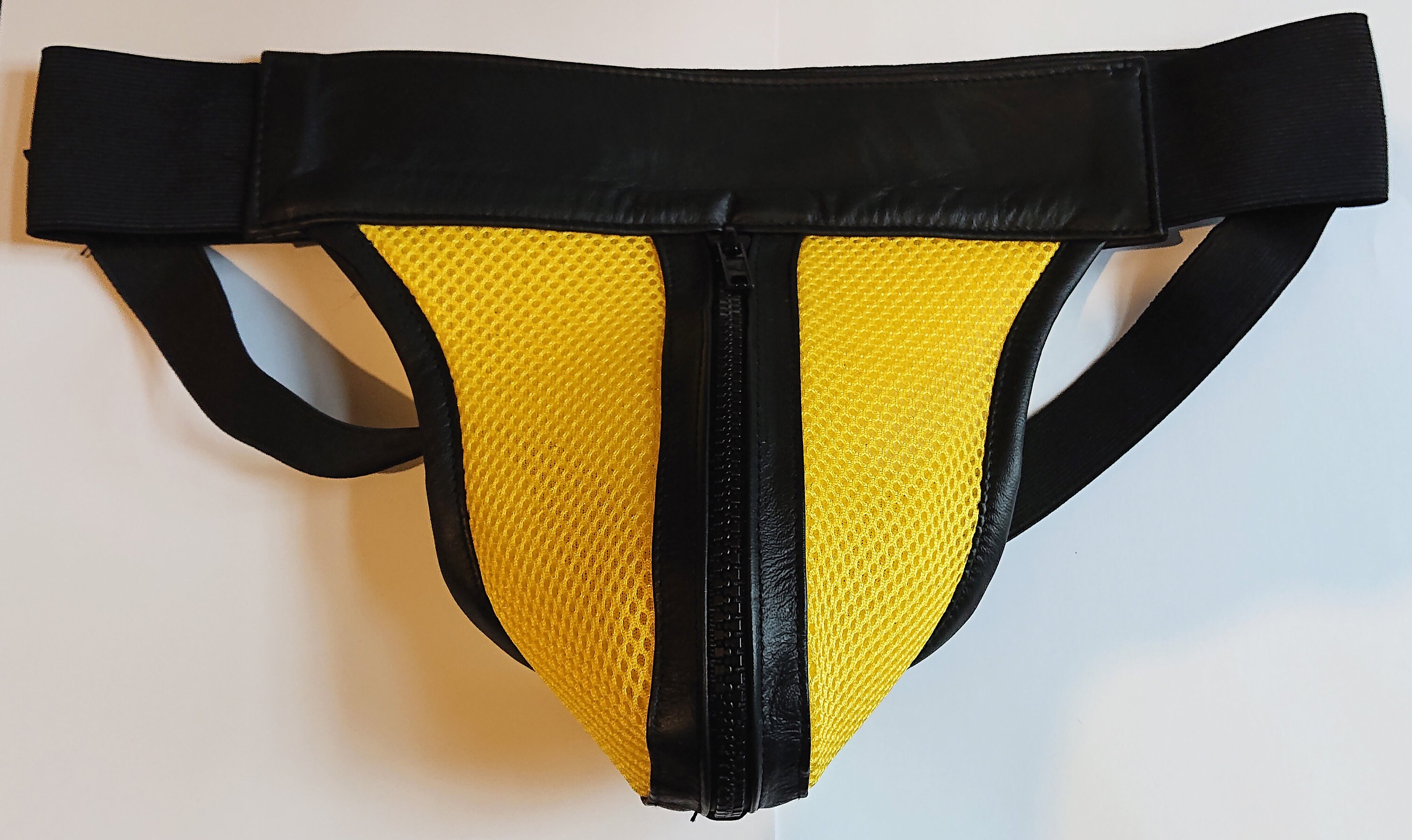 BEST SELLING 100% Real Leather Zip Mesh Jock Strap Various Colours Size 26  to 50 