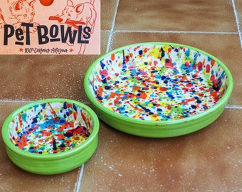Pet Bowls, Ceramic food/water dog bowl set, Cat dishes