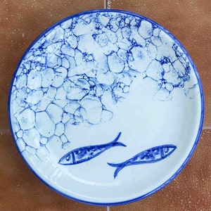 Handgetöpferte Keramik Teller, Keramik Salatteller, Geschirr