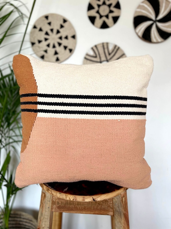 Woven Half circle pillow in 20X20 inch size with YKK gold Etsy