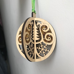 Wood xmas tree decoration