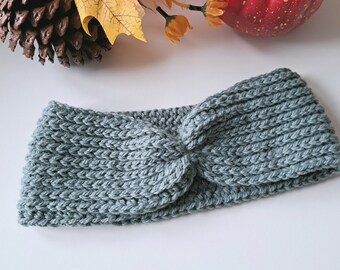 Winter Ear warmer, Handmade green  headband