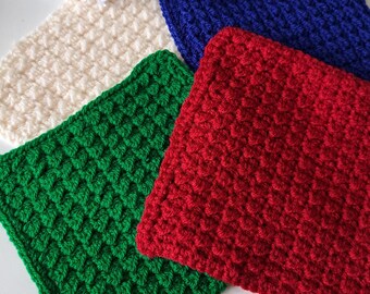 Eco-Friendly Hand Crocheted Dishcloths, Reusable Cotton Kitchen Cloths, Sustainable Zero Waste Cleaning Cloths