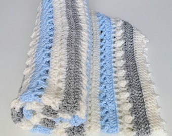 Pastel blue baby blanket, 70cm by 70cm approx