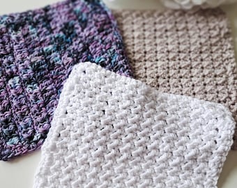Hand Crocheted Cotton Dishcloths: Eco-Friendly Reusable Cleaning Set