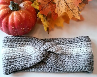 White and grey toned headband, women's headband