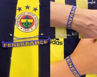 フェネルバフチェブレスレット、フェネルバフチェ、サッカー、ハンドメイド、サッカーファン、男性用ブレスレット