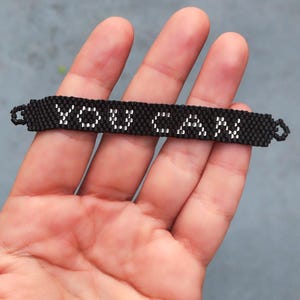 DU KAN namngivet armband, du kan, personligt meddelande, armband, Miyuki pärlarmband, justerbara vänskapssmycken, positiva vibbar