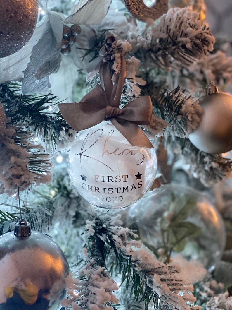 First Christmas Baby's Personalised Bauble Santa 1st Xmas Gift Decor New Baby Gift, Christmas Gift, New Home, First Christmas Gift