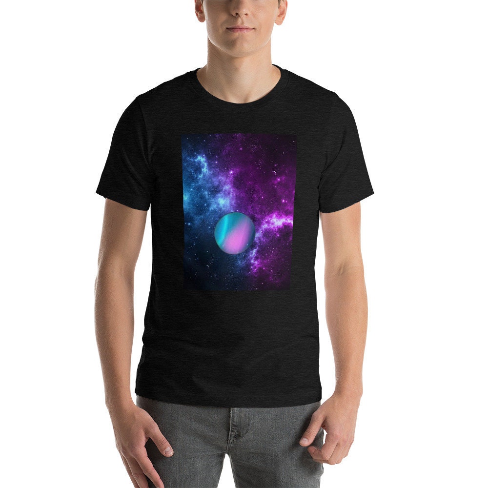 Hello Accessories TR Planet Line Drawing Sweatshirt, Customizable Galaxy Pocket Tees, Personalized Gifts, Unisex Graphic Tees, Simple Planets Pocket Shirt